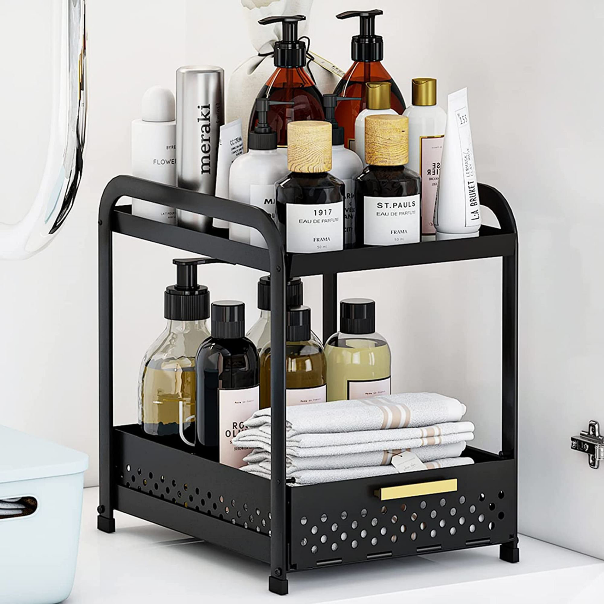 Prep & Savour Cousnard Metal Freestanding Bathroom Storage Furniture ...