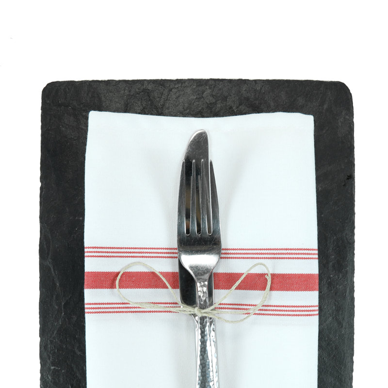 Polyester Striped Rectangle Napkin, Red