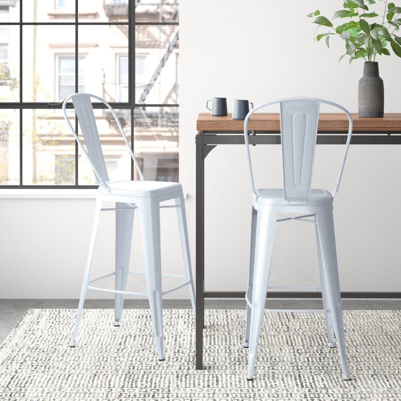 Tabouret de bar galvanisé Iyasia, 30 po, Orange