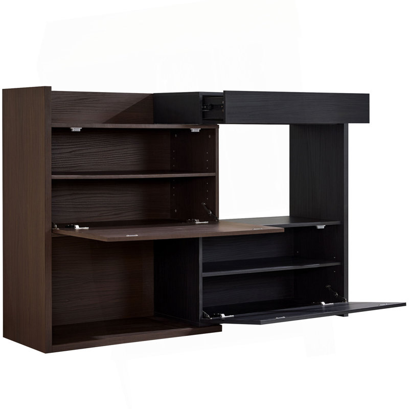 Armoire de rangement réglable réglable de 32,5 po à 58,8 po de largeur avec tiroir, parfaite pour divers espaces et styles de décoration