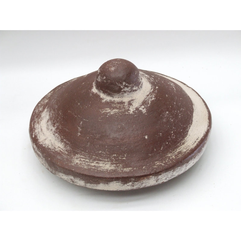 26cm Round Clay Fire Pit Accessory, Brown