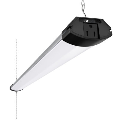 Barrina Bs84 Led Shop Light For Garage, 10000lm, 84w, 4ft, 6500k Linkable Light Fixture For Workshop, Basement, Hanging Or Flush Mount, Heat Dissipation With Pull Chain Switch, Etl,1 Pack