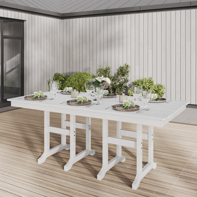 Aunye 71"W HDPE 6-Person Heavy-duty Dining Table
