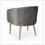 Fauteuil gris capitonné à 4 pieds Eudia-2030002201