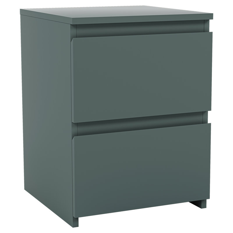 Cunha 29.5cm W Particle Board / Chipboard Bedside Table, Green