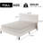 Bed Frame  with Linen Fabric Upholstered Headboard and Wooden Slats Support,Adjustable Headboard, No Box Spring Needed-1160758070-1160758071