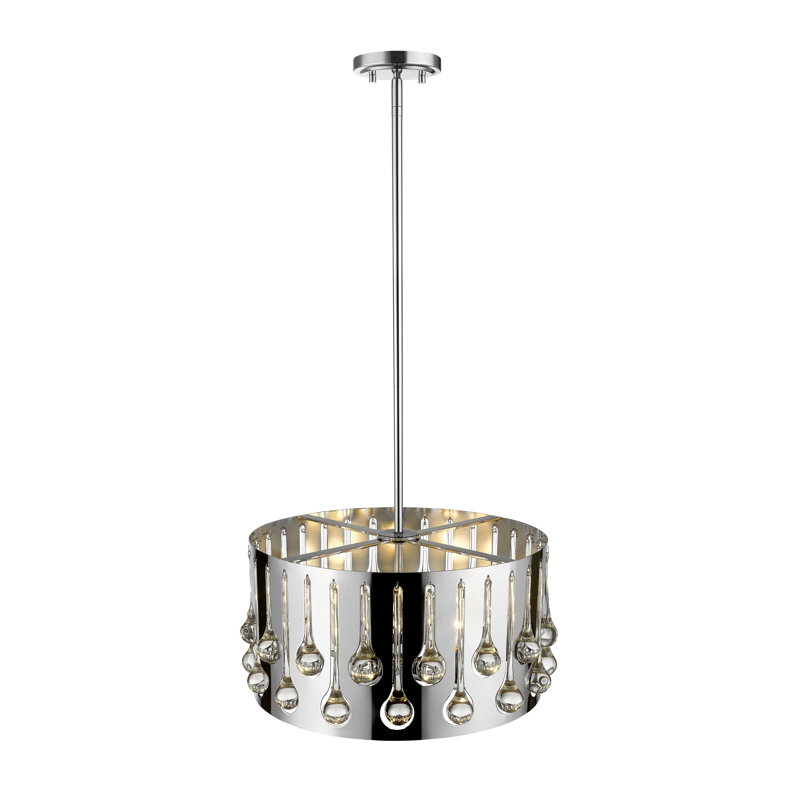 Luminaire suspendu tambour 4 lumières unique Gagnon