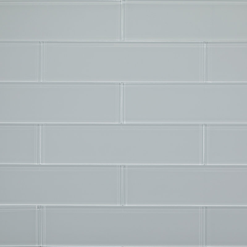 3" x 12" Crystal Glass Brick Look Subway Wall Tile, Magnolia