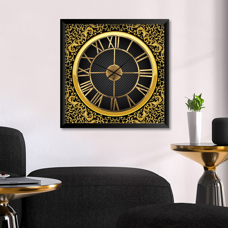 Elegant Decorative Wall Clock, 17.7 x 17.7 inches | 100% MDF with 100% Polystyrene Frame, Thickness: 0.8 inches | UV Printed Design, Perfect for Home Decor & Modern Interiors, Stylish & Functional Timepiece