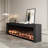 Black Solid Wood TV Cabinet Fireplace-117598214