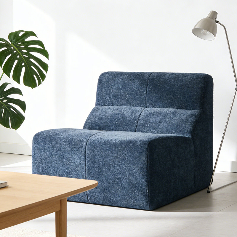 Canapé simple de style moderne avec velours doux pour les salons et les chambres, Bleu