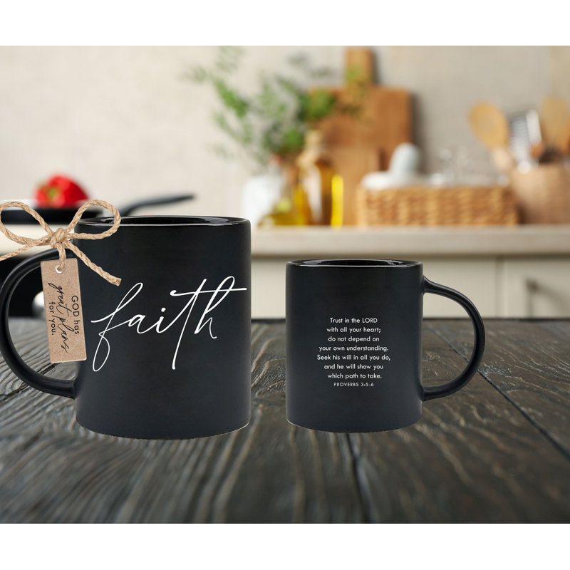 Tasse Faith Trust In The Lord - noir 18 oz