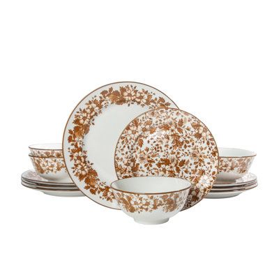 Martha Stewart Plates and Bowls Set, 12 Piece Dinnerware Set for 4