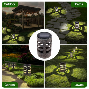 Éclairage solaire de jardin, paquet de 2 lumières rondes pour l'extérieur (Ensemble de 2)