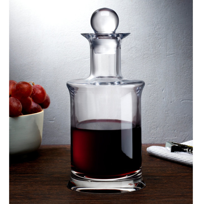 Elegant Lead-Free Crystal Wine Decanter with Circular Stopper