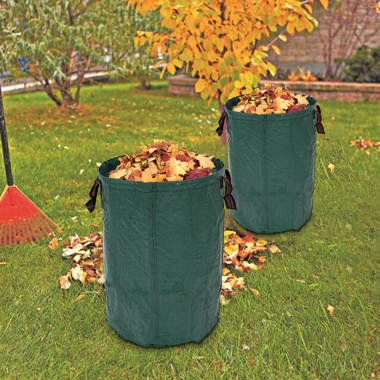 JOYDING 80 Gallons Reusable Yard Waste Bags Fabric Open Trash Can