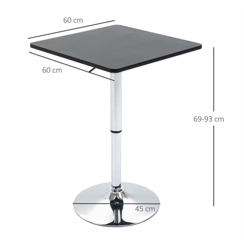 Chemarin Metal Base Dining Table, Black