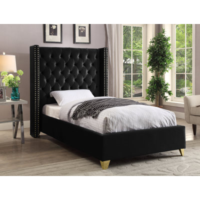 Joclynn Upholstered Wingback Bed