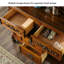 Buffet 47,24 "en bois d'hévéa massif brun avec 2 portes et 4 tiroirs-526065780