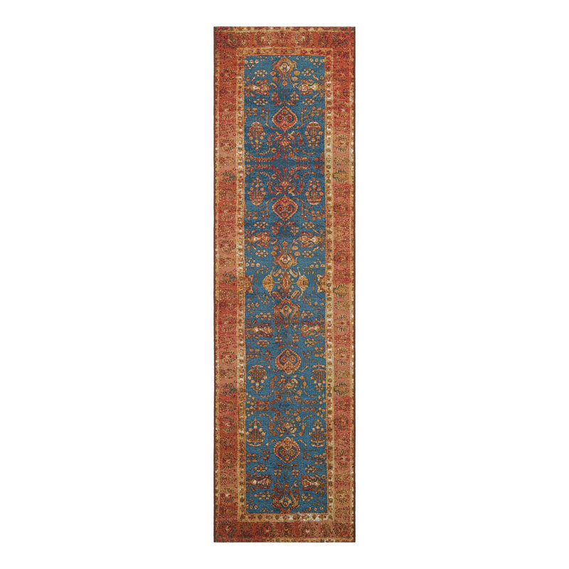 Indoor/Outdoor Traditional Area Rug, Runner 2'7" x 10'