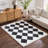 Axlan Contemporary Diiamond Geometric Black and White Area Rug-2069010971