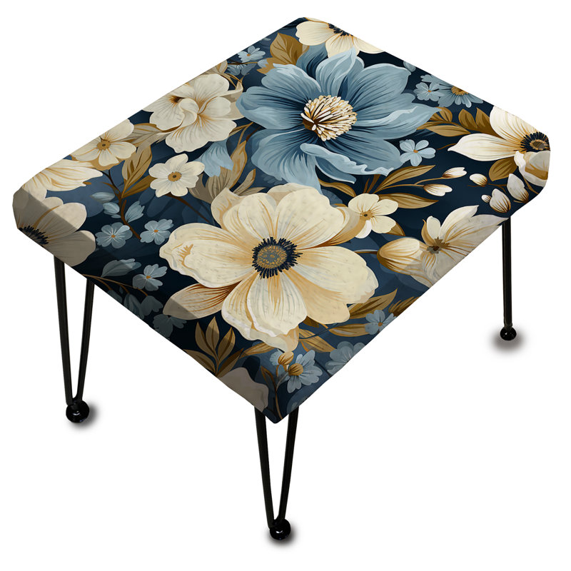 Blue Coastal Dreams - Motif floral - Repose-pieds rectangulaire floral