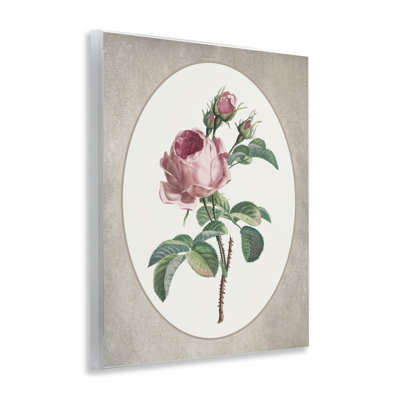 Plaque murale rétro rose dans un cadre ovale, design par lettré et doublé