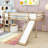 Twin Low Loft Bed With Slide, Ladder And Guardrails-82084930