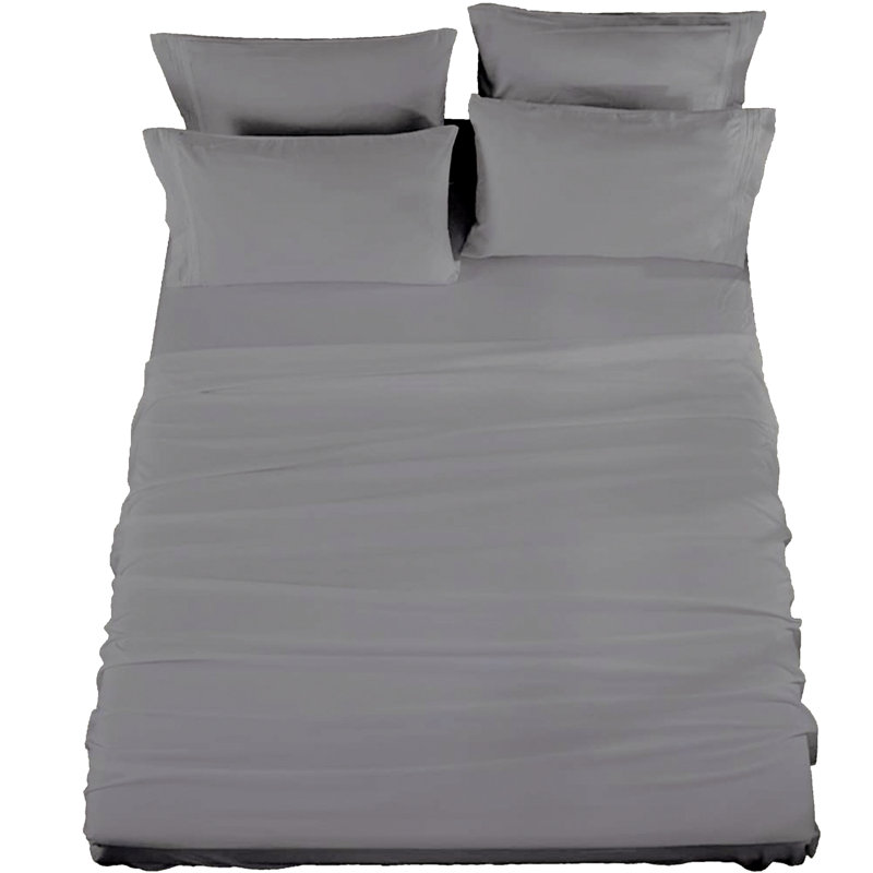 Polo World Network Microfiber Sheet Set, Gray, King Sheet Set with 2 Fitted Sheets 4 Pillowcases