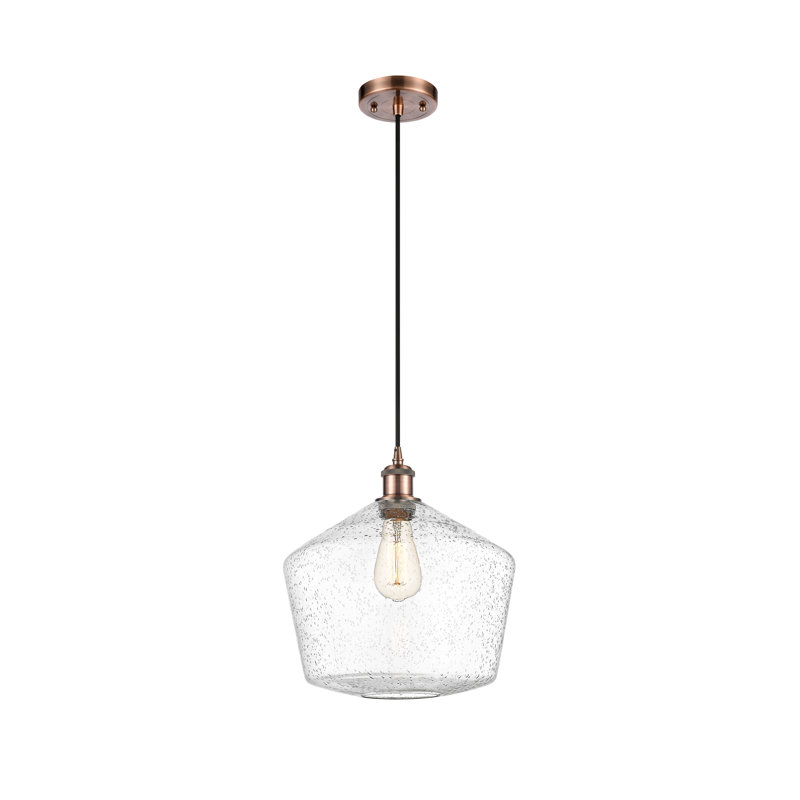 Luminaire suspendu simple à 1 lumière Gabbie, Cuivre antique