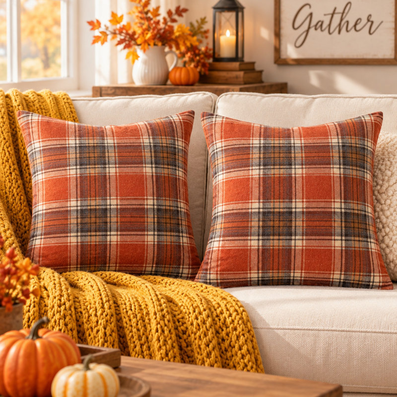 Plaid Pillow Cover
