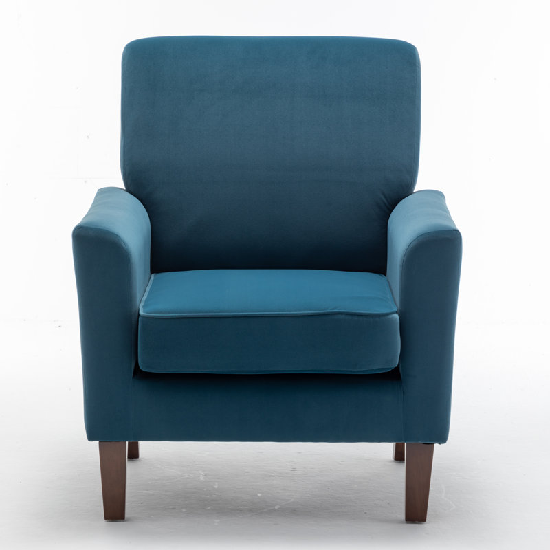 Zona Upholstered Armchair, Greenish Blue Polyester