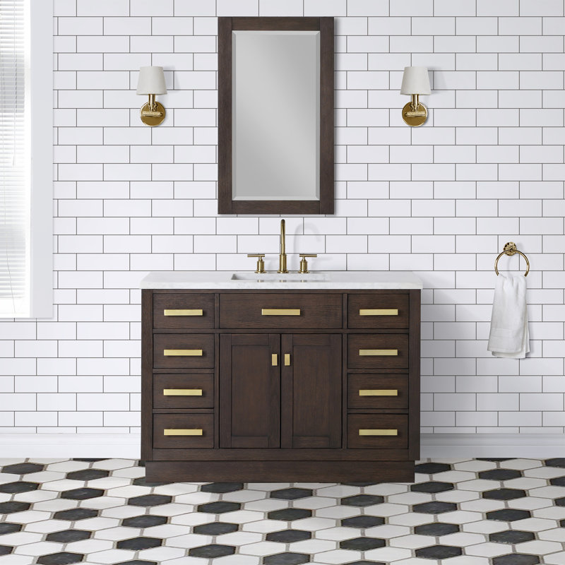Chestnut 48'' W Single Vanity, Brown Oak