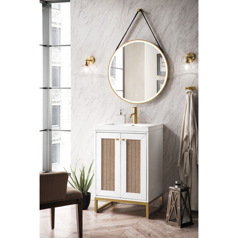 Chianti 23.6'' W Single Vanity, Brushed Nickel, Walnut Whisper