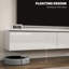Meuble télé mural avec rangement 2 portes rabattables ultrabrillantes, blanc