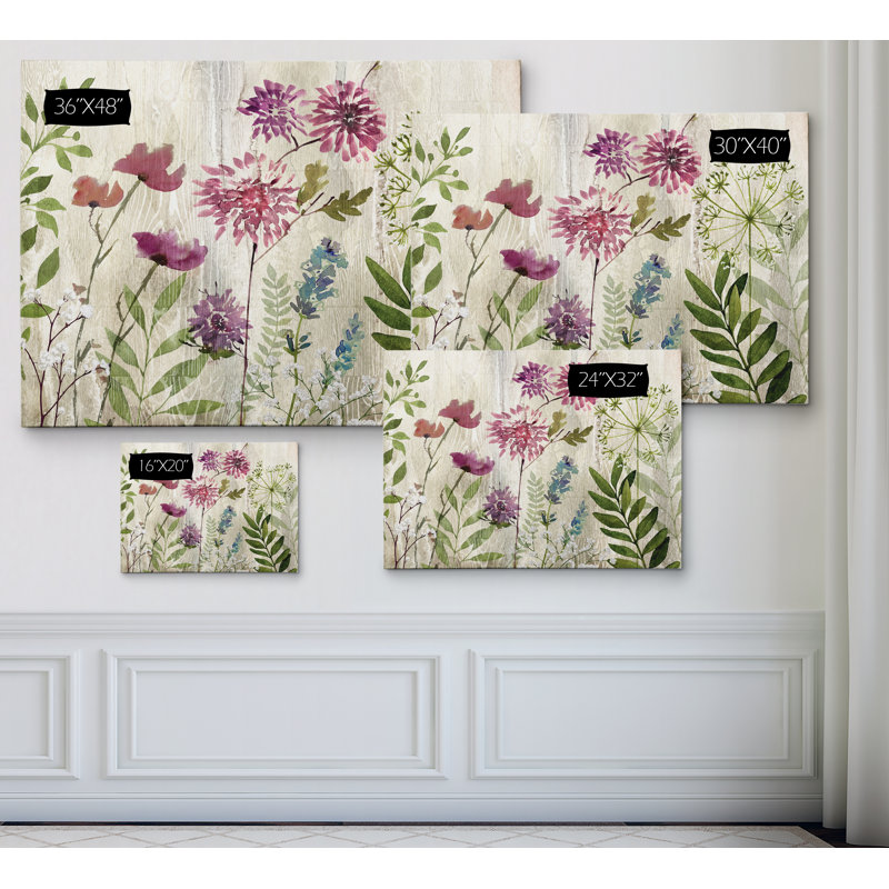 Meadow Flowers II - impression, H 16 po x l 20 po x p 1,5 po, Toile tendue