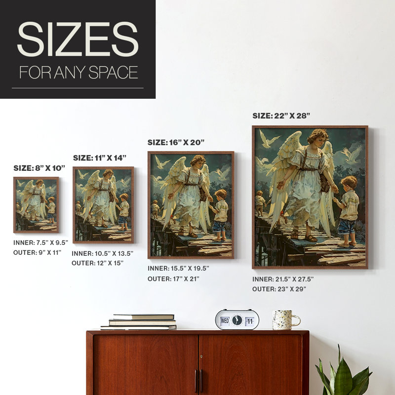 Religious Series CDXLII, reproduction encadrée - bois massif, H 21 po x l 17 po, Noyer