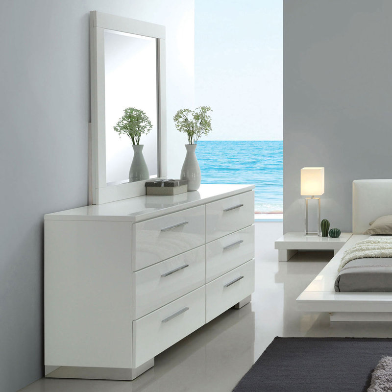 Commode 6 tiroirs l 56,85 po blanche