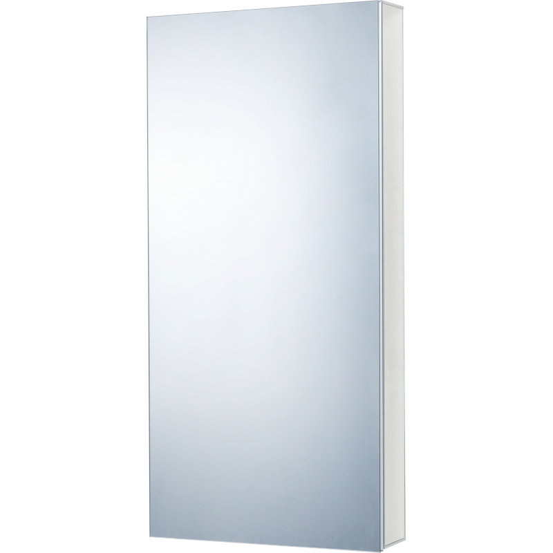 Armoire à pharmacie en aluminium sans cadre encastrée ou à fixation en surface avec charnières à fermeture douce 165 ° et tablettes en verre réglables