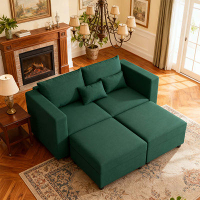BOX MODULE STO SOFA 64'' 4 Piece Upholstered Modular Sofa with Storage