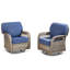 Ensemble de 2 chaises d'extérieur avec coussins en T et fonction pivotante