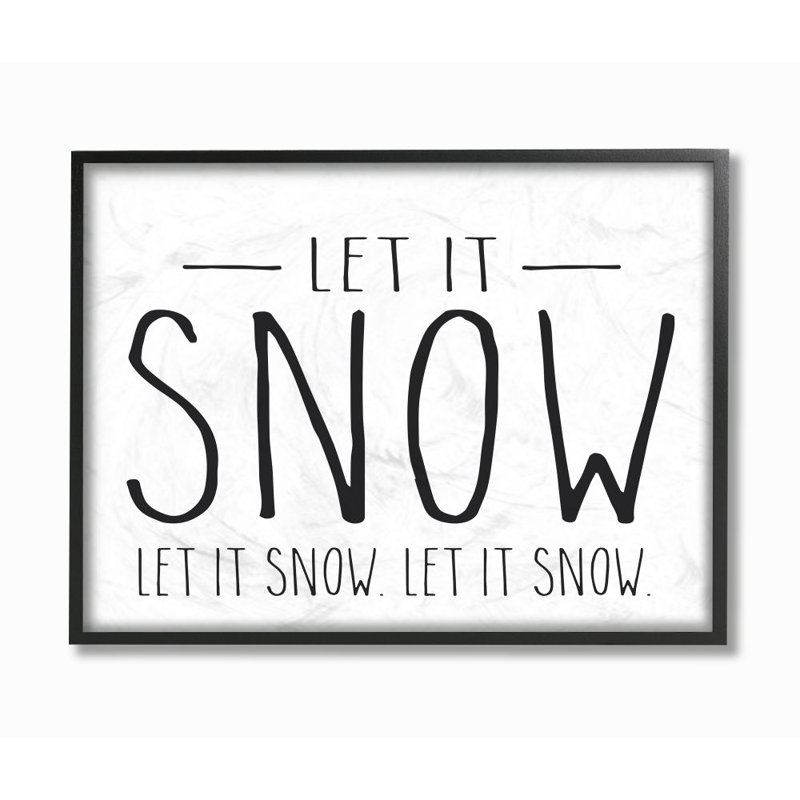 Let It Snow - reproduction d'art textuel, Giclée encadrée noir minuit, H 11 po x l 14 po