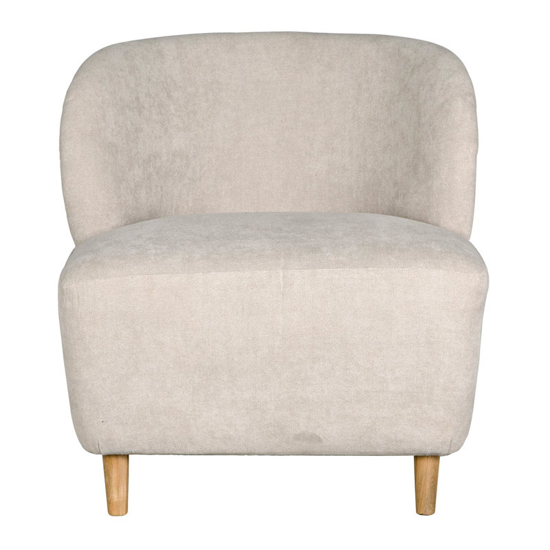 Laffont Barrel Chair, Beige, Clear
