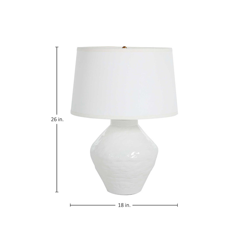 Osborn 26" Textured White/Antique Brass Table Lamp