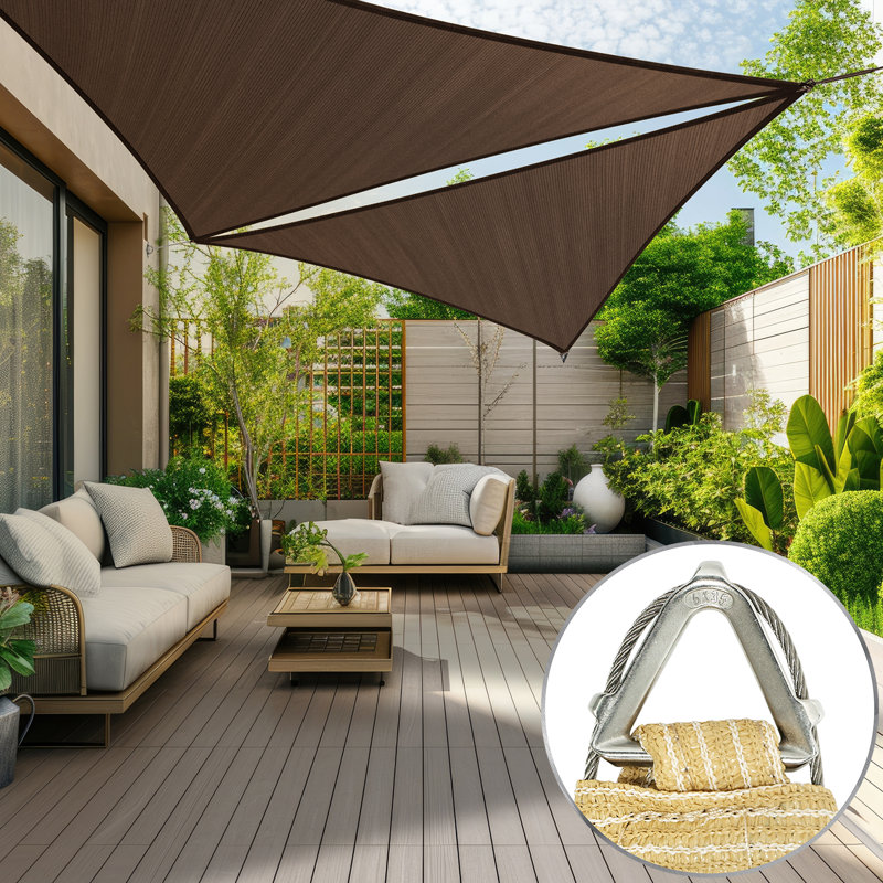 Voile d'ombrage Royal Shade Triangle Pro Ring, Brun, 22 pi x 22 pi x 22 pi