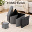 Pouf de rangement pliable en forme de cube de 30 cm avec plateau réversible-1366471041