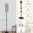 PeeNoke 68.5" Standing Floor Lamp Stripe seamless black red white grey vertical parallel colors Dimmable Metal Pole Lamp with Linen Lampshade LED Bulb Included