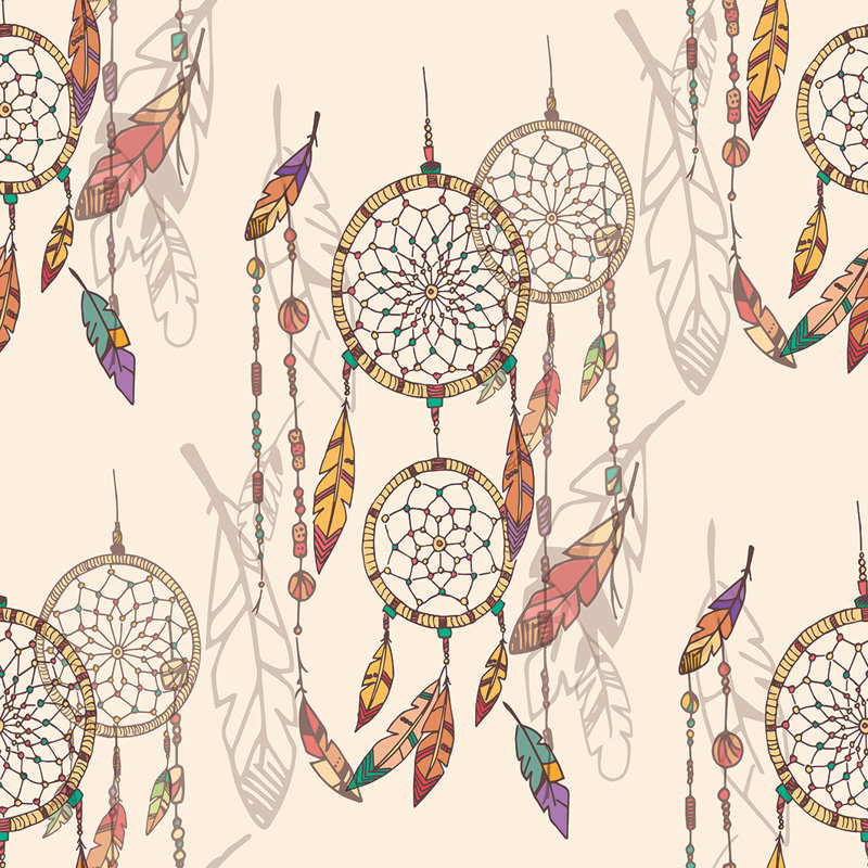 Rideau de douche simple 13 pièces avec crochets Dreamcatcher