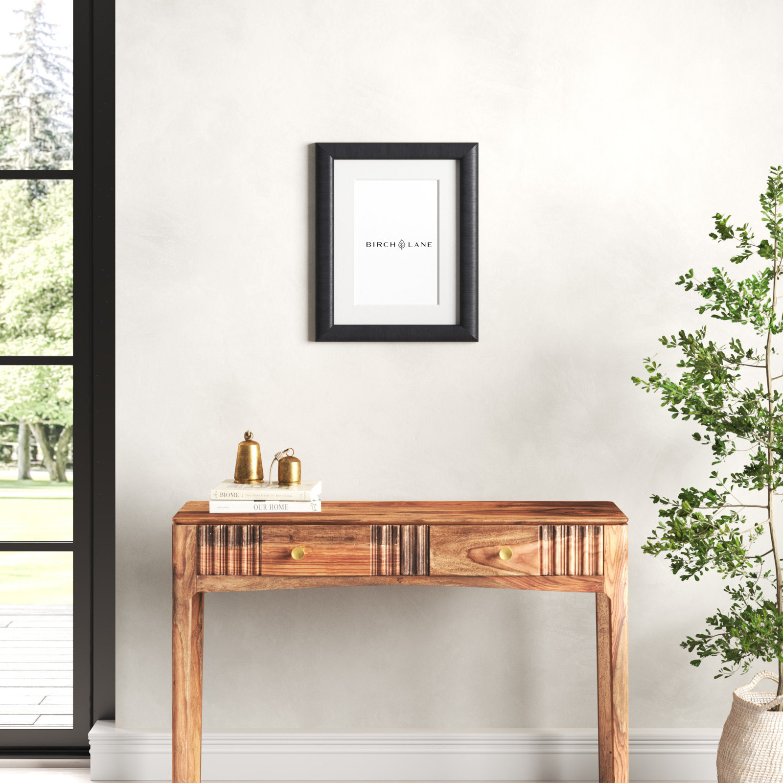 Chopra Wood Picture Frame with Mat, Black, 8" x 10"