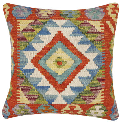 100% Wool Throw Square Pillow Cover & Insert
